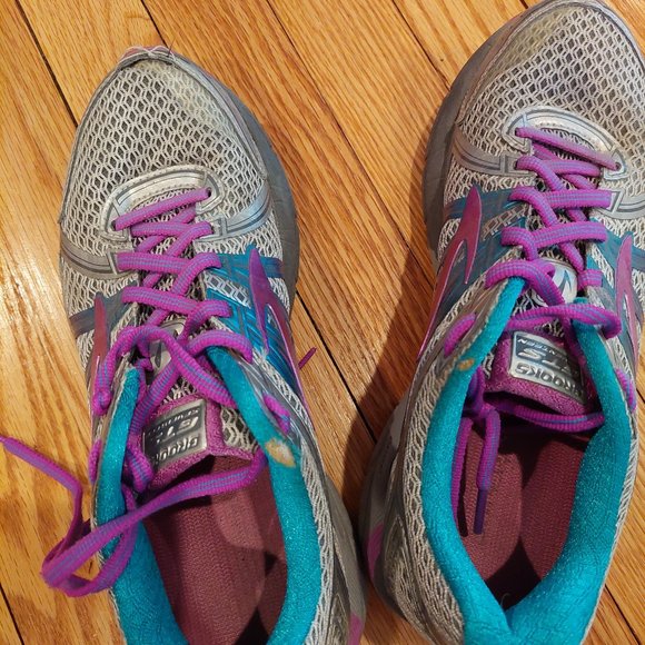 Brooks GTS 17 Adrenaline Women’s Running Shoes Size 9.5 Narrow Gray Purple Teal - Picture 3 of 6
